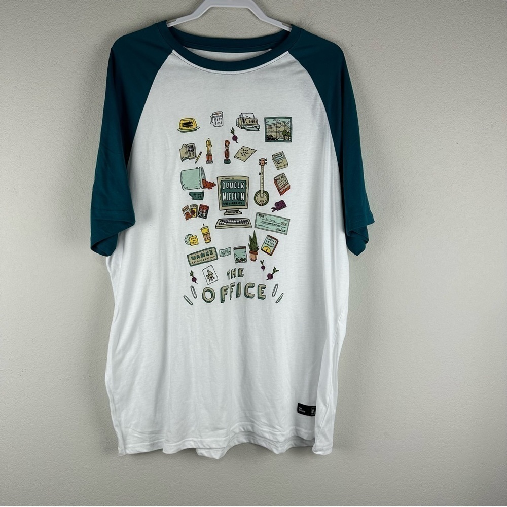 NEW Culture Fly The Office Dunder Mifflin White Green Graphic Tee Shirt 3XL